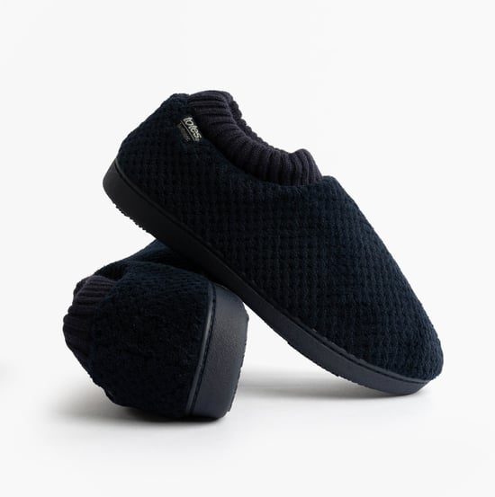 Totes Isotoner Popcorn Full Back Bootie Womens Slippers Navy - Image 3