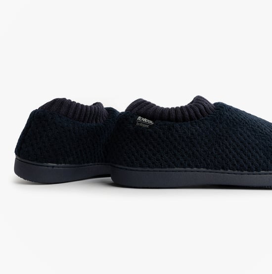 Totes Isotoner Popcorn Full Back Bootie Womens Slippers Navy - Image 6