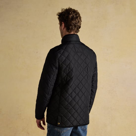 Joules Maynard Mens Diamond Quilted Jacket Black - Image 3