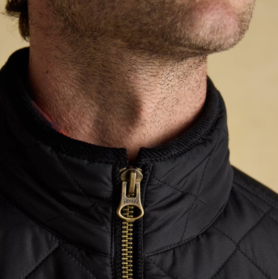 Joules Maynard Mens Diamond Quilted Jacket Black - Image 5