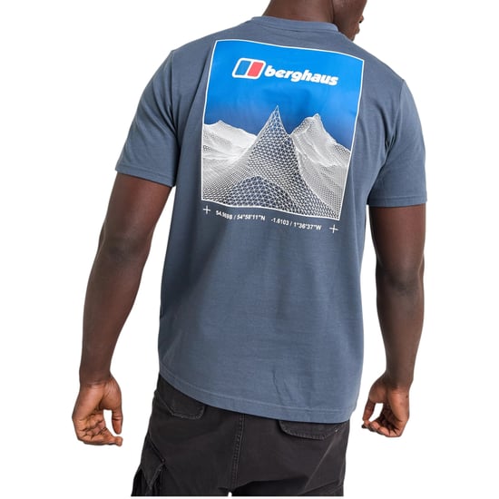 Berghaus Mens Pinnacle Point T Shirt Mountain Fade Back Graphic Cotton T-Shirt - Image 2