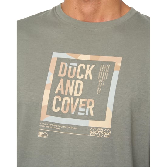 Duck and Cover Mens Primatic T-Shirt (Dark Olive) - Image 3