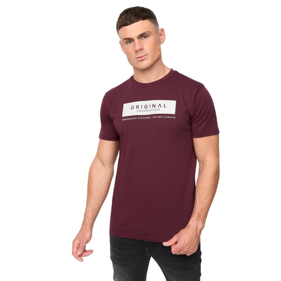 Crosshatch Heren Jamstate T-Shirt (Rum Rozijn) - Image 1