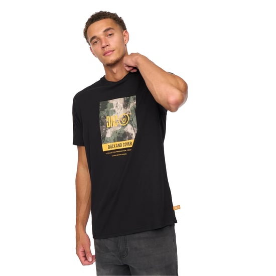 Duck and Cover Heren Camostack T-Shirt (Zwart) - Image 4