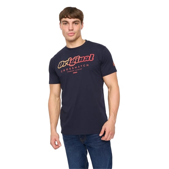 Crosshatch Heren Hybridge T-Shirt (Marineblauw) - Image 3