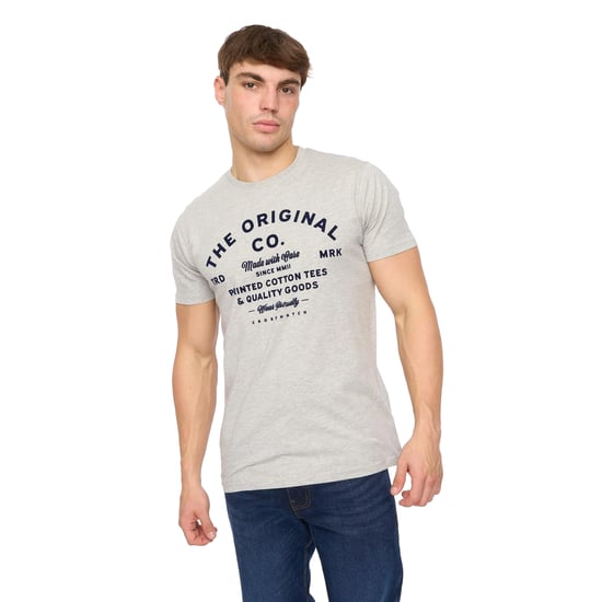 Crosshatch Heren Shoptown T-shirt (Grijs Marl) - Image 3