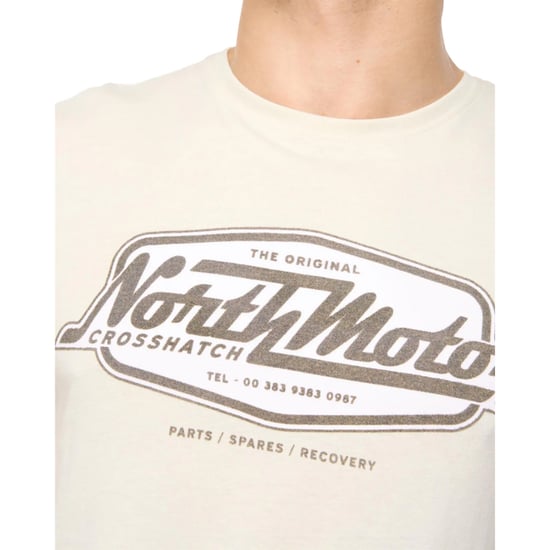 Crosshatch Heren Hellmere T-Shirt (Off White) - Image 3