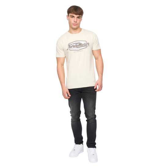 Crosshatch Heren Hellmere T-Shirt (Off White) - Image 5