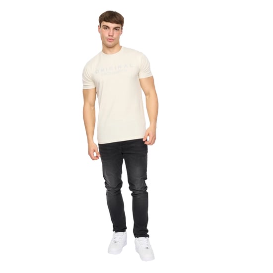 Crosshatch Heren Demiwear T-Shirt (Off White) - Image 5