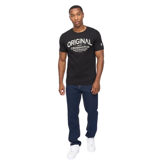 Crosshatch Heren Vintage T-Shirt (Zwart) - Image 4