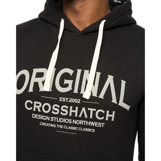 Crosshatch Heren Vintarge Hoodie (Zwart) - Image 3