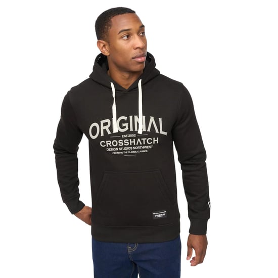 Crosshatch Heren Vintarge Hoodie (Zwart) - Image 4