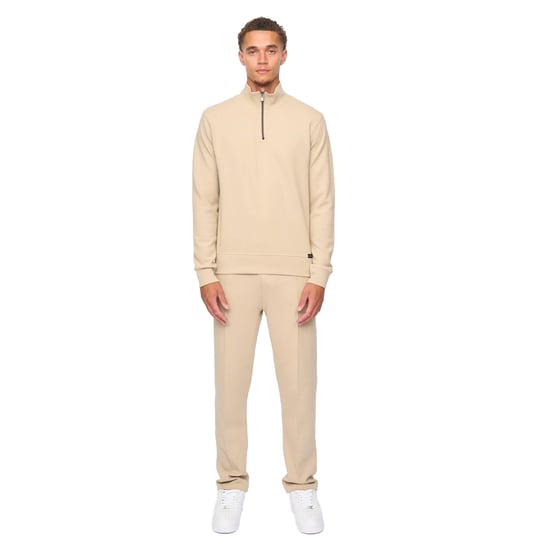 Duck and Cover Heren Slellmoore Quarter Zip Sweatshirt (Stone) - Image 4