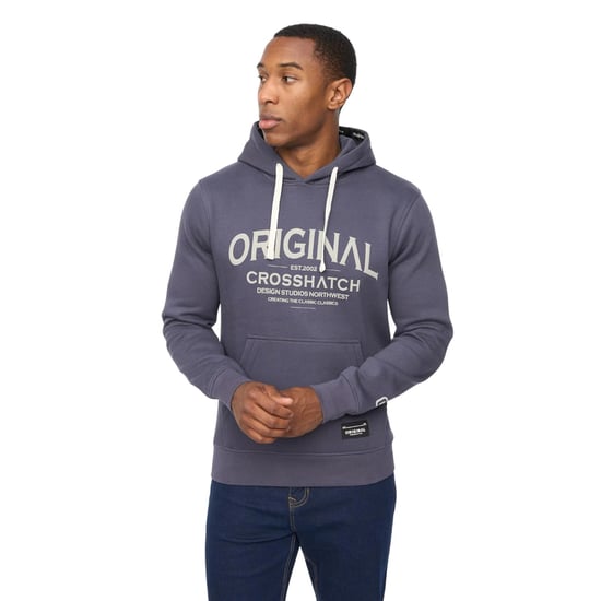 Crosshatch Heren Vintarge Hoodie (Marine) - Image 4