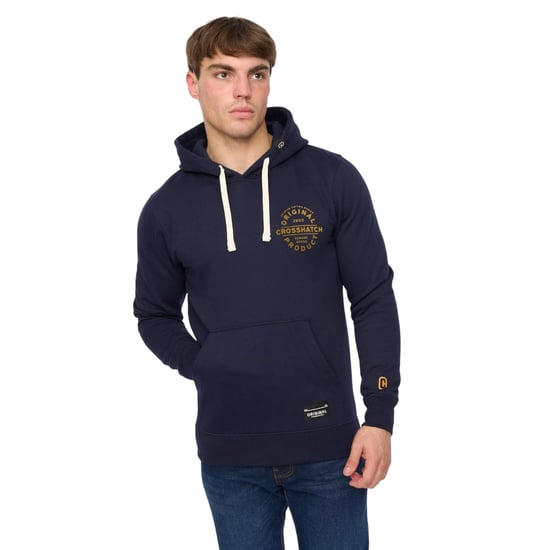 Crosshatch Heren Cresswell Hoodie (Navy) - Image 1