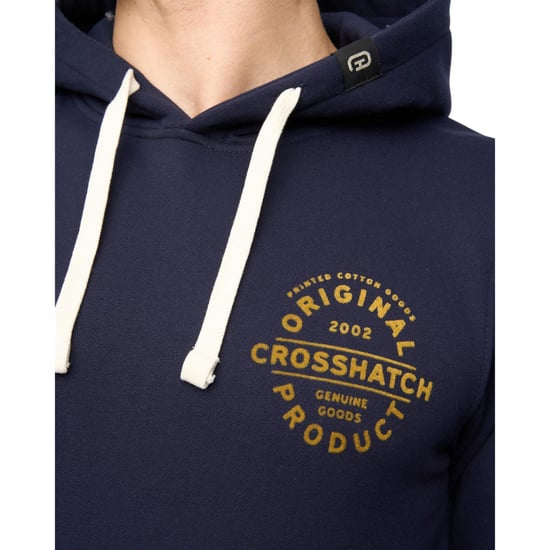Crosshatch Heren Cresswell Hoodie (Navy) - Image 3