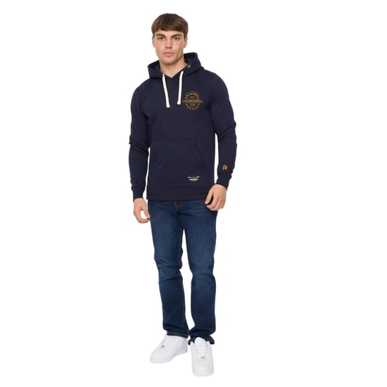 Crosshatch Heren Cresswell Hoodie (Navy) - Image 4