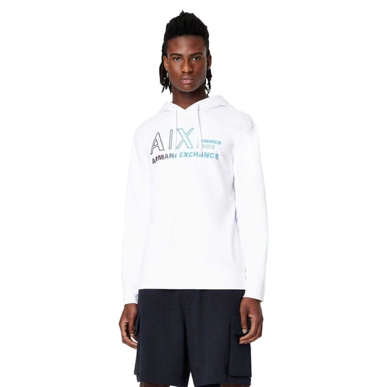 Armani Exchange Logo Hoodie för män (Vit) - Image 3