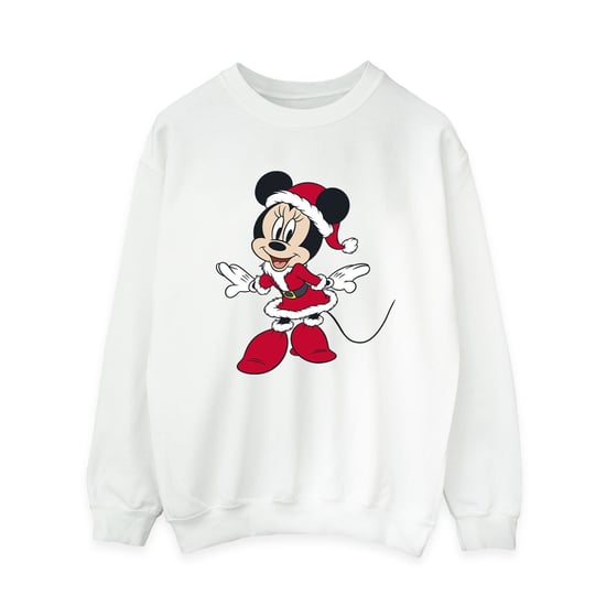 Disney Dames/Dames Minnie Mouse Kerst Sweatshirt (Wit) - Image 1