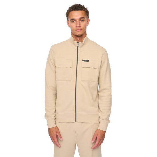 Duck and Cover Heren Tames Volledige Rits Sweatshirt (Stone) - Image 1