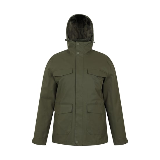 Mountain Warehouse Heren Rushes 3 in 1 Waterdichte Jas (Kaki Groen) - Image 1
