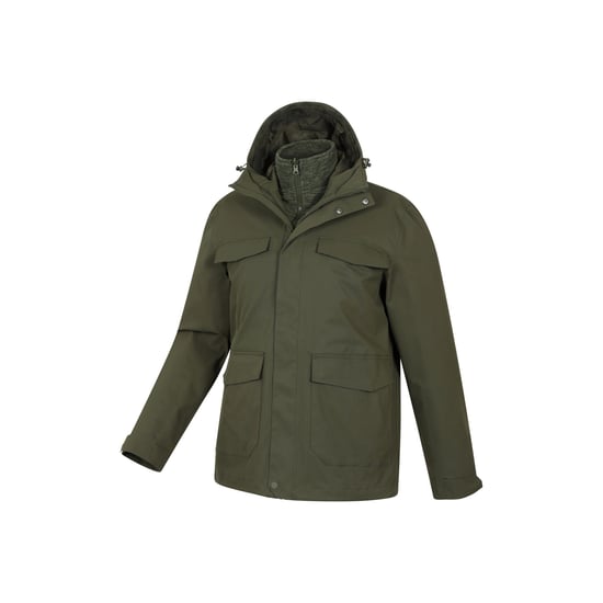 Mountain Warehouse Heren Rushes 3 in 1 Waterdichte Jas (Kaki Groen) - Image 4