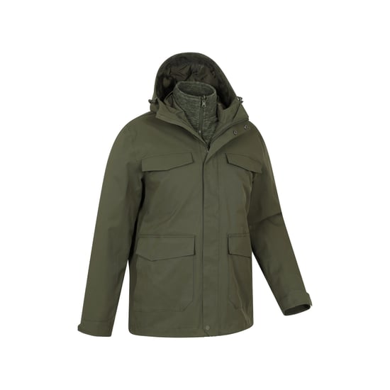 Mountain Warehouse Heren Rushes 3 in 1 Waterdichte Jas (Kaki Groen) - Image 5