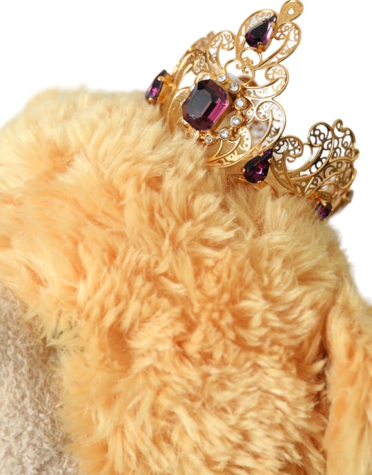 Brun Teddybjörn Guld Kristall Krona Hårband Diadem - Image 2
