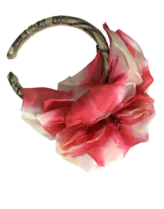 Flerfärgad blommönstrad silkesdiadem för kvinnor - Image 5