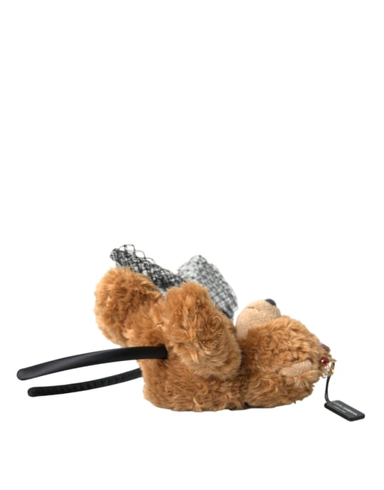 Brun Nallebjörn Guld Kristall Krona Hårband Diadem - Image 4
