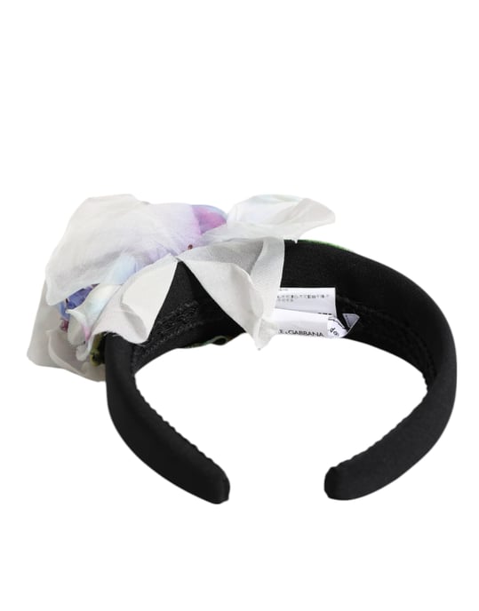 Svart Grön Silkesslips Lila Vit Blommig Appliké Accessoar Hårband - Image 5