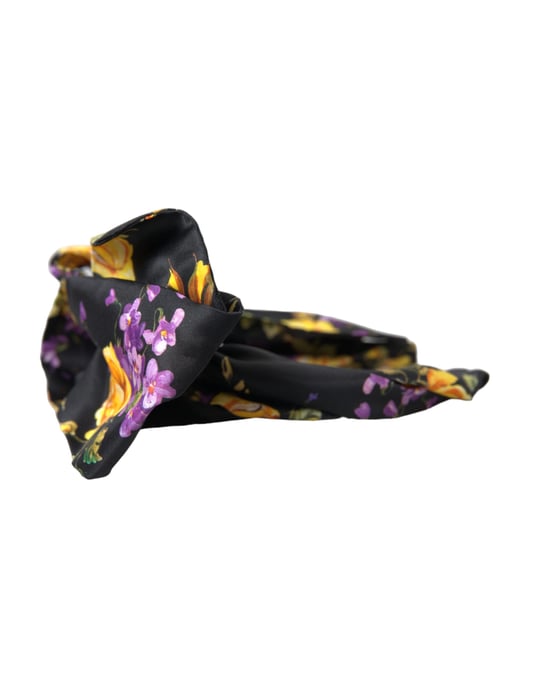 Svart Blommig Appliké Silke Kvinnor Hårband Diadem - Image 4