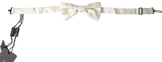 Dolce & Gabbana Ivory Fantasy Pattern Adjustable Neck Papillon Bow Tie - Image 1