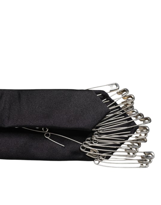 Zwarte Veiligheidsspeld Zijde Verstelbare Stropdas Accessoire Stropdas - Image 4
