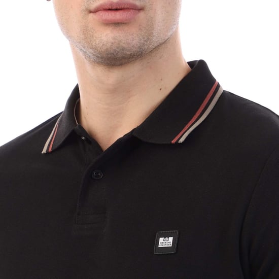 Weekend Offender Herr Vancouver Tipped Polo Shirt (Svart) - Image 3