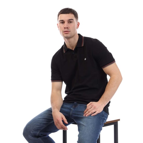 Weekend Offender Herr Vancouver Tipped Polo Shirt (Svart) - Image 4