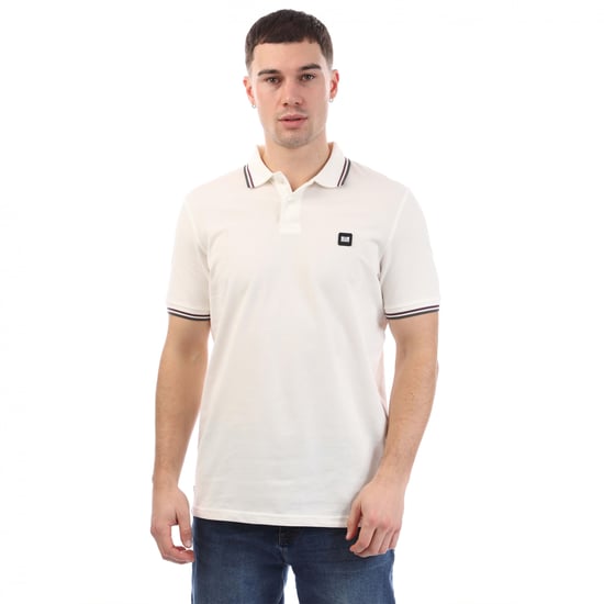 Weekend Offender Herr Vancouver Tipped Polo Shirt (Vit) - Image 1