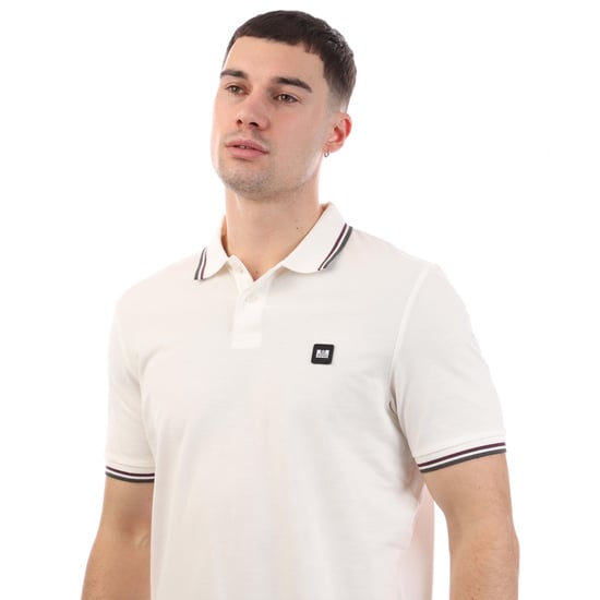 Weekend Offender Herr Vancouver Tipped Polo Shirt (Vit) - Image 3