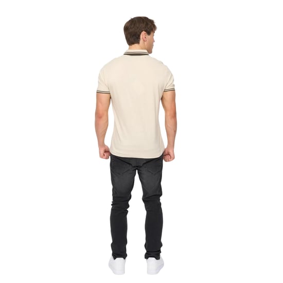 Crosshatch Heren Mackerby Polo Shirt (Off White) - Image 2