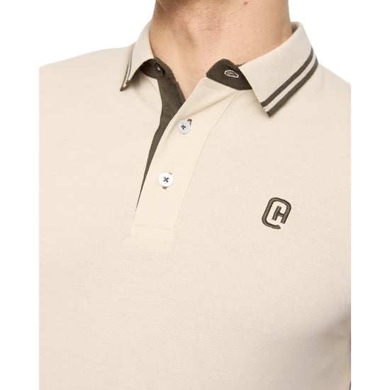 Crosshatch Heren Mackerby Polo Shirt (Off White) - Image 3