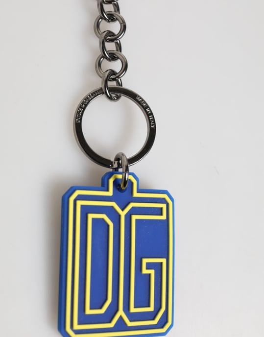 Blå Gul DG Gummilogotyp Silver Män Nyckelring Nyckelring - Image 2