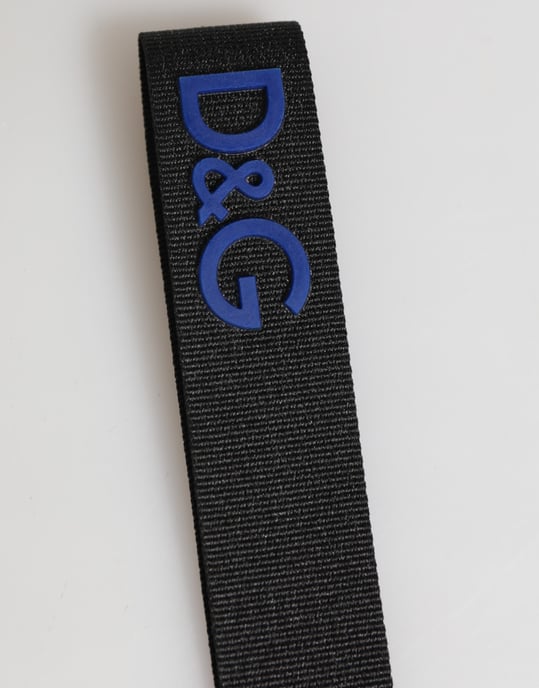 Svart Blå DG Logotyp Polyester Messing Hållare Nyckelring Nyckelring - Image 3