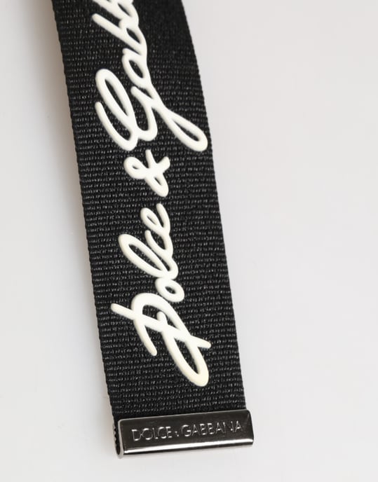 Black White Polyester DG Logo Silver Men Keychain Keyring - Image 2