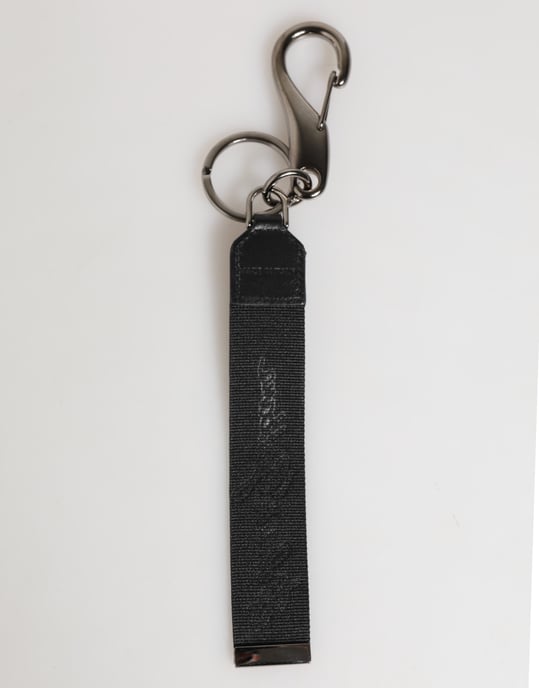 Black White Polyester DG Logo Silver Men Keychain Keyring - Image 5