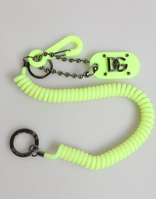 Green Springy Key Holder DG Logo Men's Keychain Keyring - Image 2