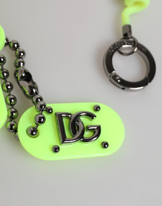 Green Springy Key Holder DG Logo Men's Keychain Keyring - Image 3