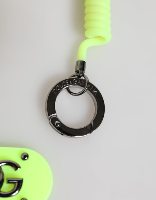 Green Springy Key Holder DG Logo Men's Keychain Keyring - Image 4