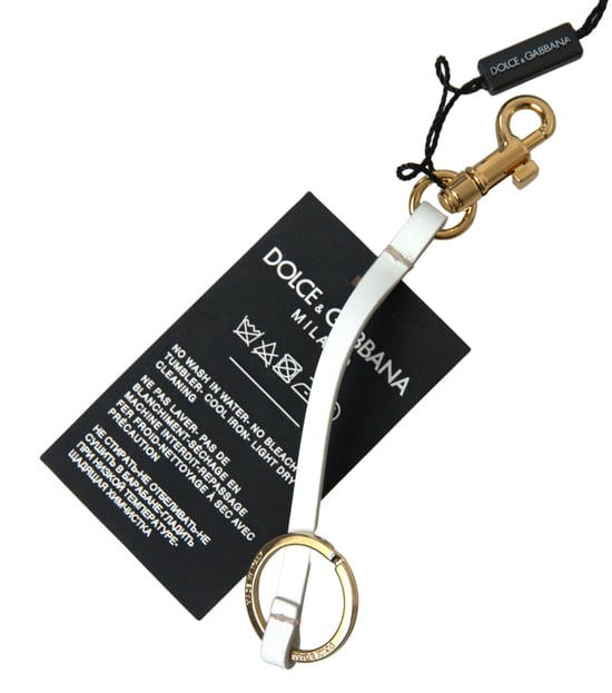 Dolce & Gabbana Black Silicone DG Logo Gold Brass Keychain - Image 1