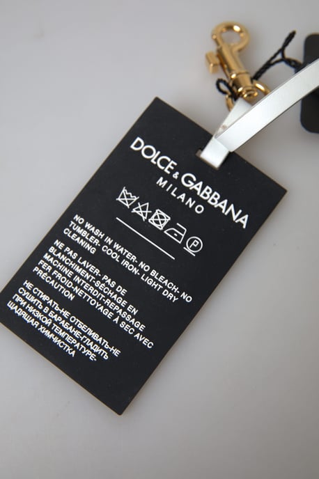Dolce & Gabbana Black Silicone DG Logo Gold Brass Keychain - Image 2