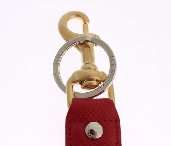 Dolce & Gabbana Gold Yellow Raffia Leather Clasp Finder Chain Keyring - Image 4